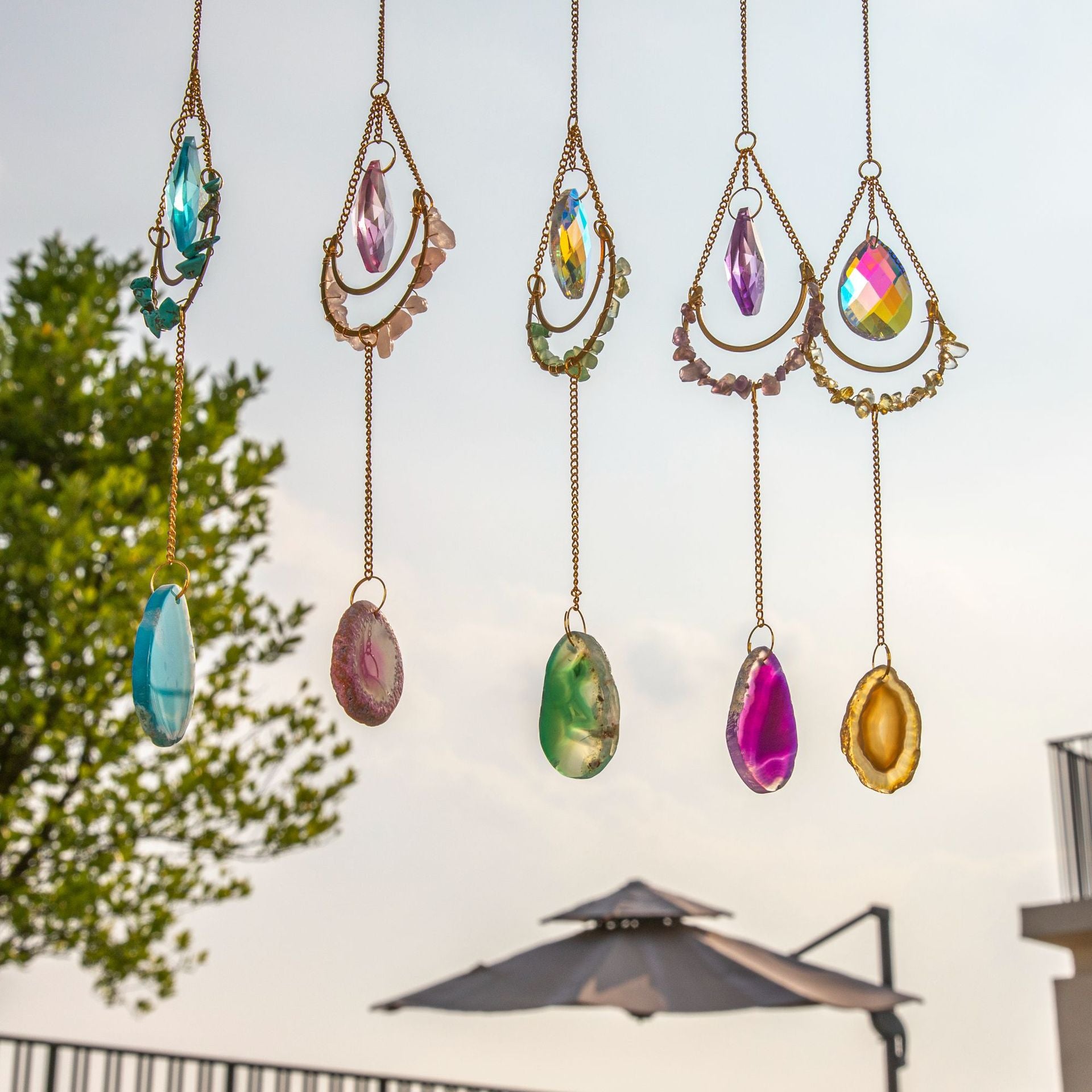 Wholesale Suncatcher Natural Agate Crystal Prism Decoration